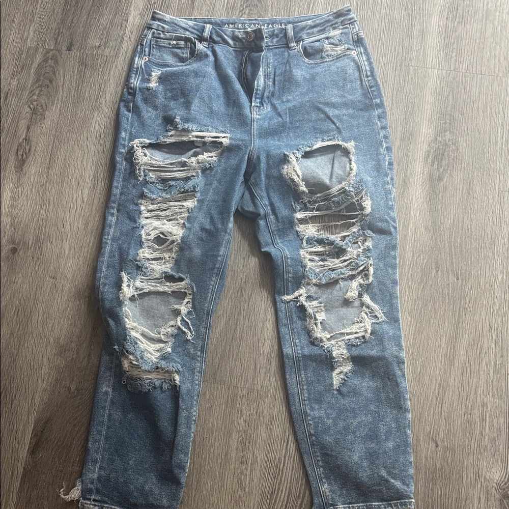 American Eagle Outfitters Light Blue Ripped Skinny Jeans